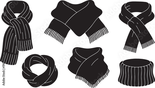 Black Solid Cozy Autumn Scarf and Shawl Silhouette Fashion Icons