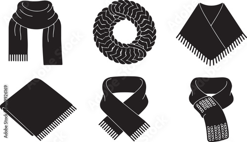 Black Solid Cozy Autumn Scarf and Shawl Silhouette Fashion Icons