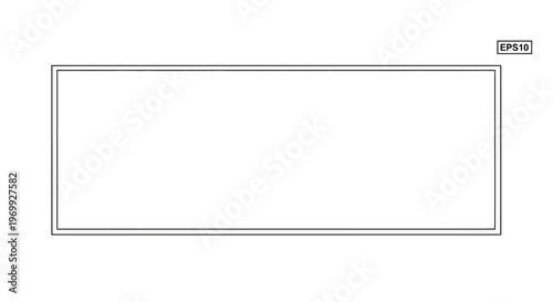 Clean Blank Rectangular Frame Border, Simple Geometric Outline Shape, EPS10 Vector