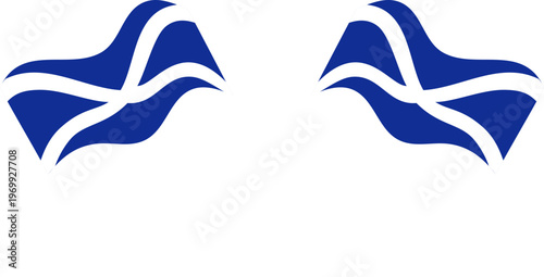 Scotland Crossed Waving Flags