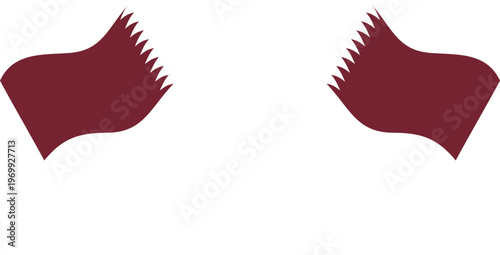 Qatar Crossed Waving Flags