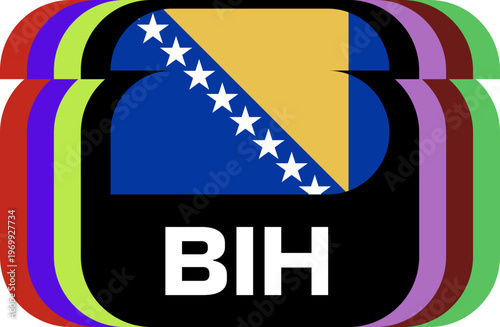bosnia Flag Plaque Layered