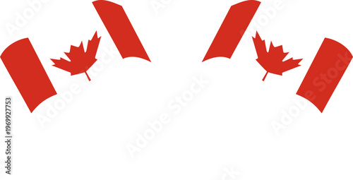 canada Crossed Waving Flags