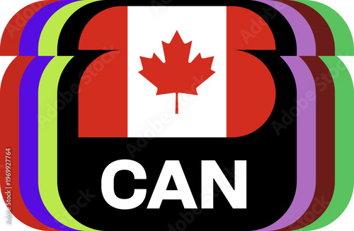 canada Flag Plaque Layered