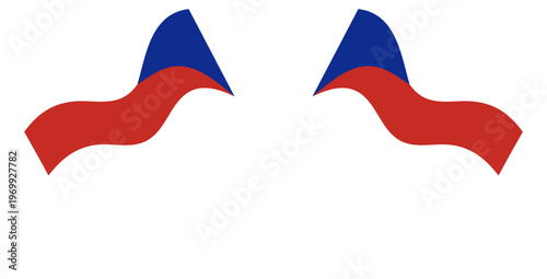 Czechia Crossed Waving Flags