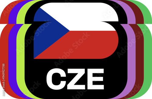 Czechia Flag Plaque Layered