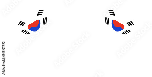 Korea Republic Crossed Waving Flags