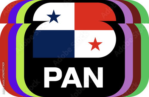 panama Flag Plaque Layered