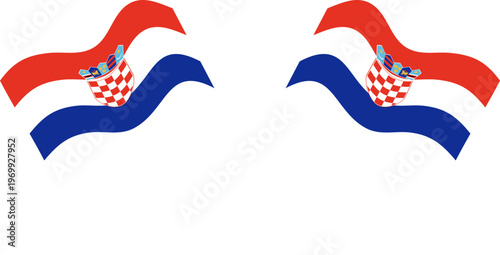 croatia Crossed Waving Flags