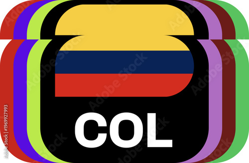 colombia Flag Plaque Layered