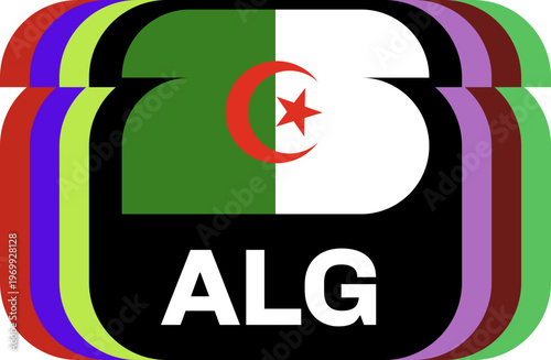 algeria Flag Plaque Layered