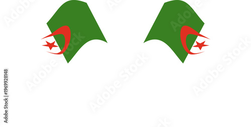 algeria Crossed Waving Flags