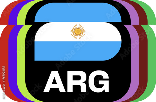 argentina Flag Plaque Layered