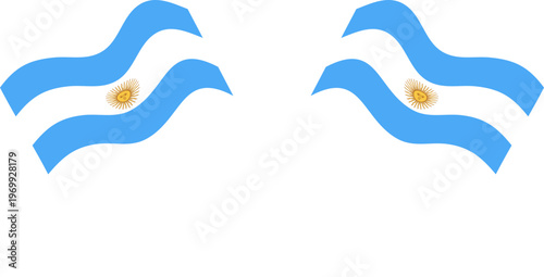 argentina Crossed Waving Flags