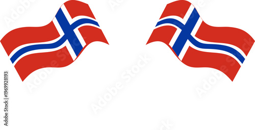 norway Crossed Waving Flags