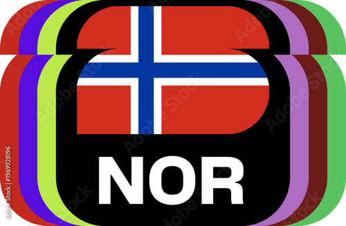 norway Flag Plaque Layered