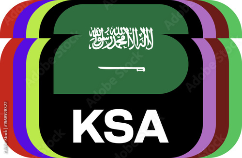 saudi arabia Flag Plaque Layered