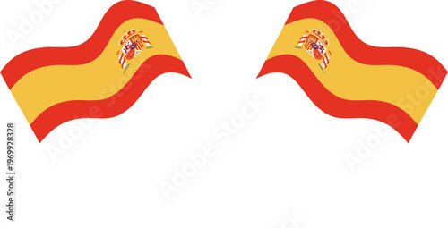Spain Crossed Waving Flags
