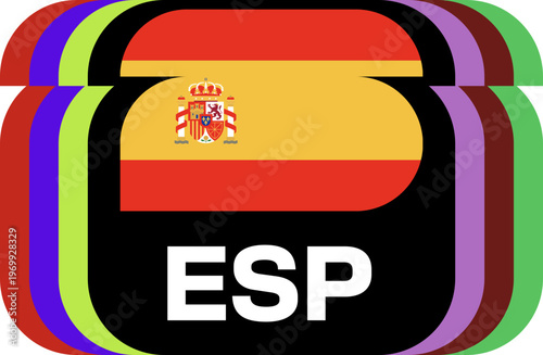 Spain Flag Plaque Layered