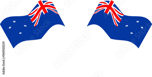 new zealand Crossed Waving Flags