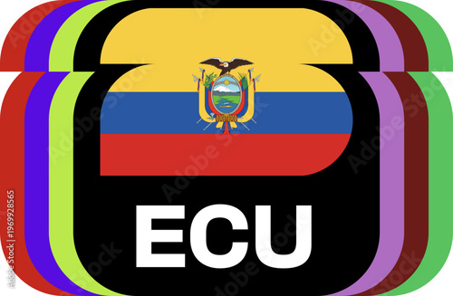 ecuador Flag Plaque Layered