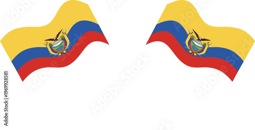 ecuador Crossed Waving Flags