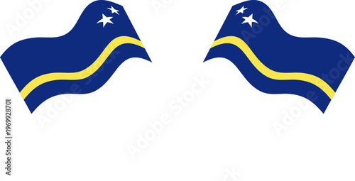 curacao Crossed Waving Flags