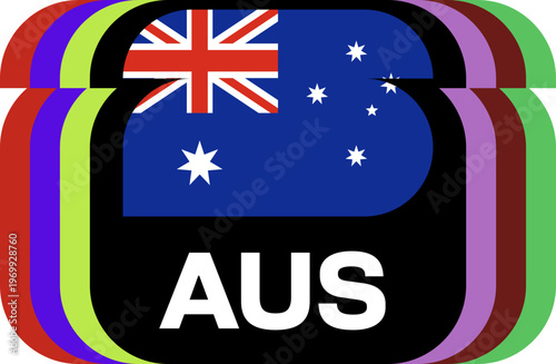 australia Flag Plaque Layered