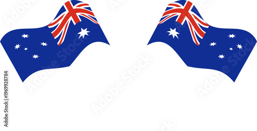 australia Crossed Waving Flags
