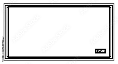 Modern Blank Rectangle Frame with Triple Border and EPS10 Logo