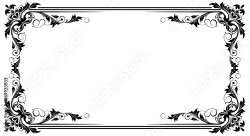 Ornate Floral Border Frame - Decorative Vintage Flourish Design