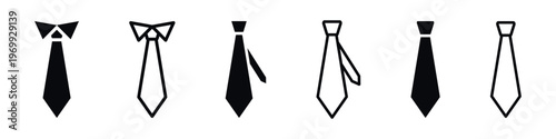 Tie and Bow Tie Vector Icon Set