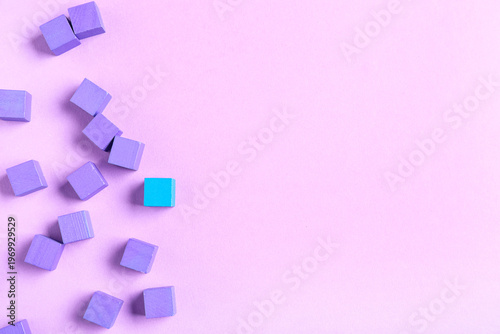 Building cubes on purple ba...