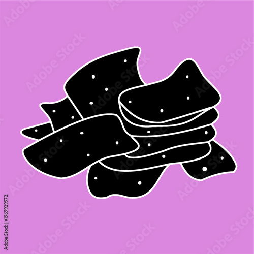 chips junk food crispy bakery food potato chips silhouette.eps