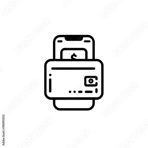 black wallet with card and money