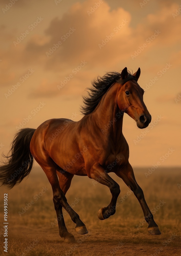 Obraz premium Majestic horse galloping freely