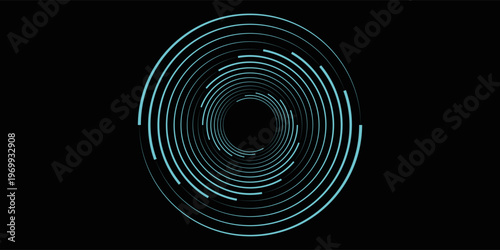 Vector dotted speed lines in vortex form. Geometric art. Segmented circle. Arc lines. Trendy design element for frame, round logo, sign, symbol, web, prints, posters, template, pattern, backdrop