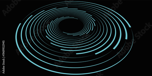 Vector dotted speed lines in vortex form. Geometric art. Segmented circle. Arc lines. Trendy design element for frame, round logo, sign, symbol, web, prints, posters, template, pattern, backdrop