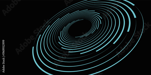 Vector dotted speed lines in vortex form. Geometric art. Segmented circle. Arc lines. Trendy design element for frame, round logo, sign, symbol, web, prints, posters, template, pattern, backdrop