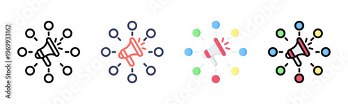 Public Relation icon set multiple style collection