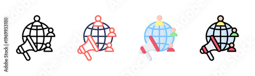 Marketing icon set multiple style collection