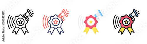 Brand Awareness icon set multiple style collection