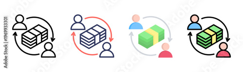 Conversion Rate icon set multiple style collection