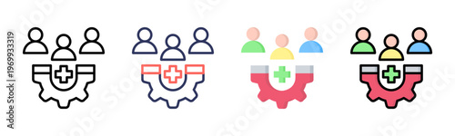 Customer Acquisition icon set multiple style collection