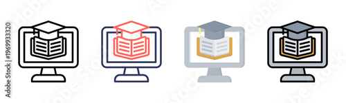 Micro Learning icon set multiple style collection