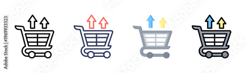 Upselling icon set multiple style collection