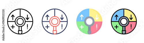 Swot Analysis icon set multiple style collection