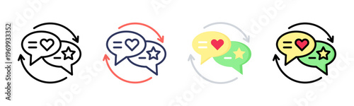 Engagement icon set multiple style collection
