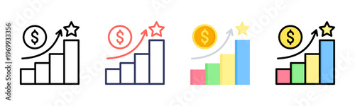 Incentives icon set multiple style collection