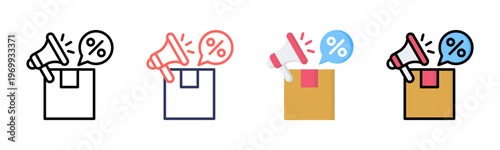 Promotion icon set multiple style collection